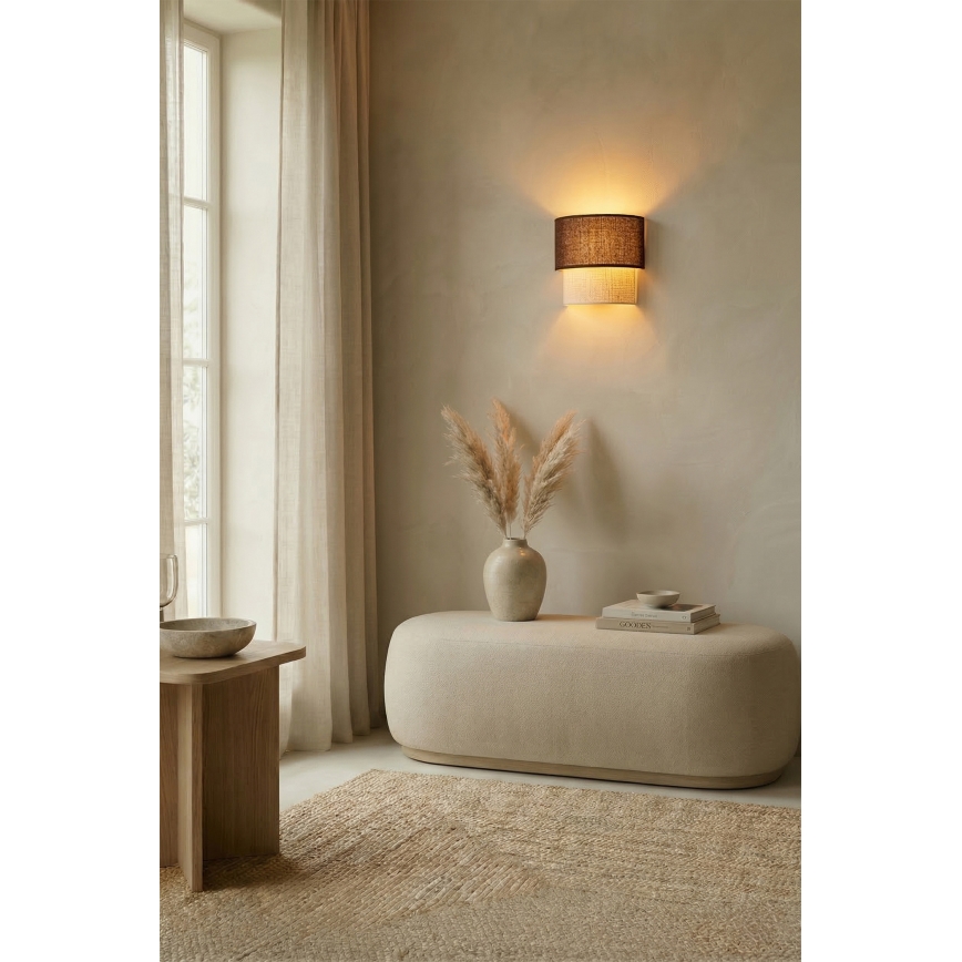 Brilagi - LED-Wandleuchte BOHO ECO 1xE27/10W/230V braun/cremefarben