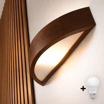 Brilagi - LED-Wandleuchte CARVALHO 1xE27/15W/230V Eiche/Nussbaum