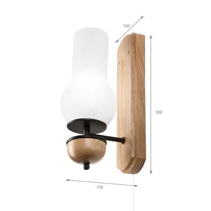 Brilagi - LED Wandleuchte COTTAGE 1xE14/40W/230V Eiche/weiß