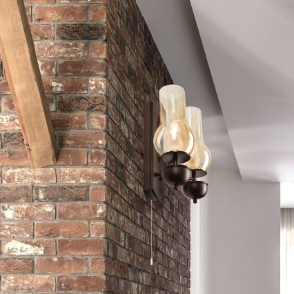 Brilagi - LED Wandleuchte COTTAGE 2xE14/40W/230V Buche/braun