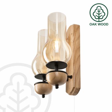 Brilagi - LED Wandleuchte COTTAGE 2xE14/40W/230V Eiche/braun