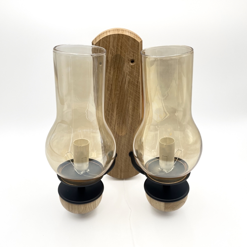 Brilagi - LED Wandleuchte COTTAGE 2xE14/40W/230V Eiche/braun