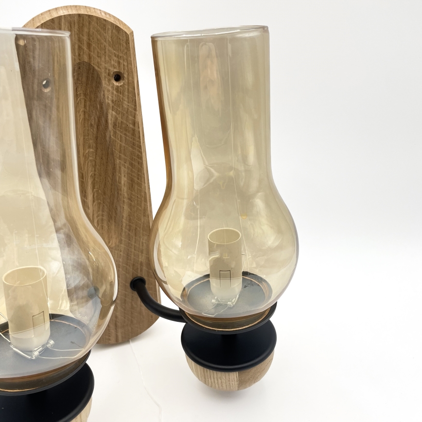 Brilagi - LED Wandleuchte COTTAGE 2xE14/40W/230V Eiche/braun