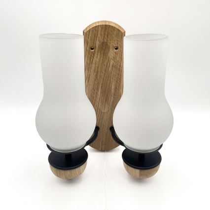 Brilagi - LED Wandleuchte COTTAGE 2xE14/40W/230V Eiche/weiß