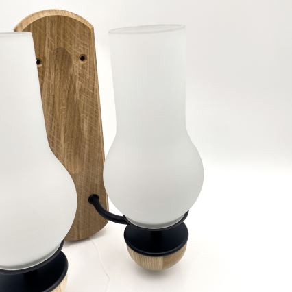 Brilagi - LED Wandleuchte COTTAGE 2xE14/40W/230V Eiche/weiß