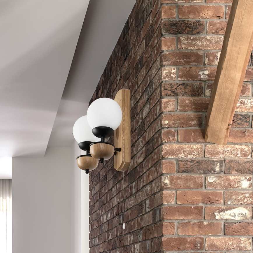 Brilagi - LED Wandleuchte COTTAGE 2xG9/40W/230V Eiche/weiß