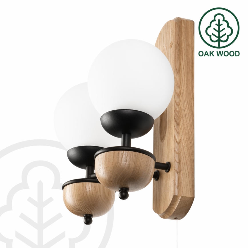 Brilagi - LED Wandleuchte COTTAGE 2xG9/40W/230V Eiche/weiß