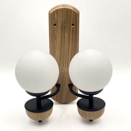 Brilagi - LED Wandleuchte COTTAGE 2xG9/40W/230V Eiche/weiß