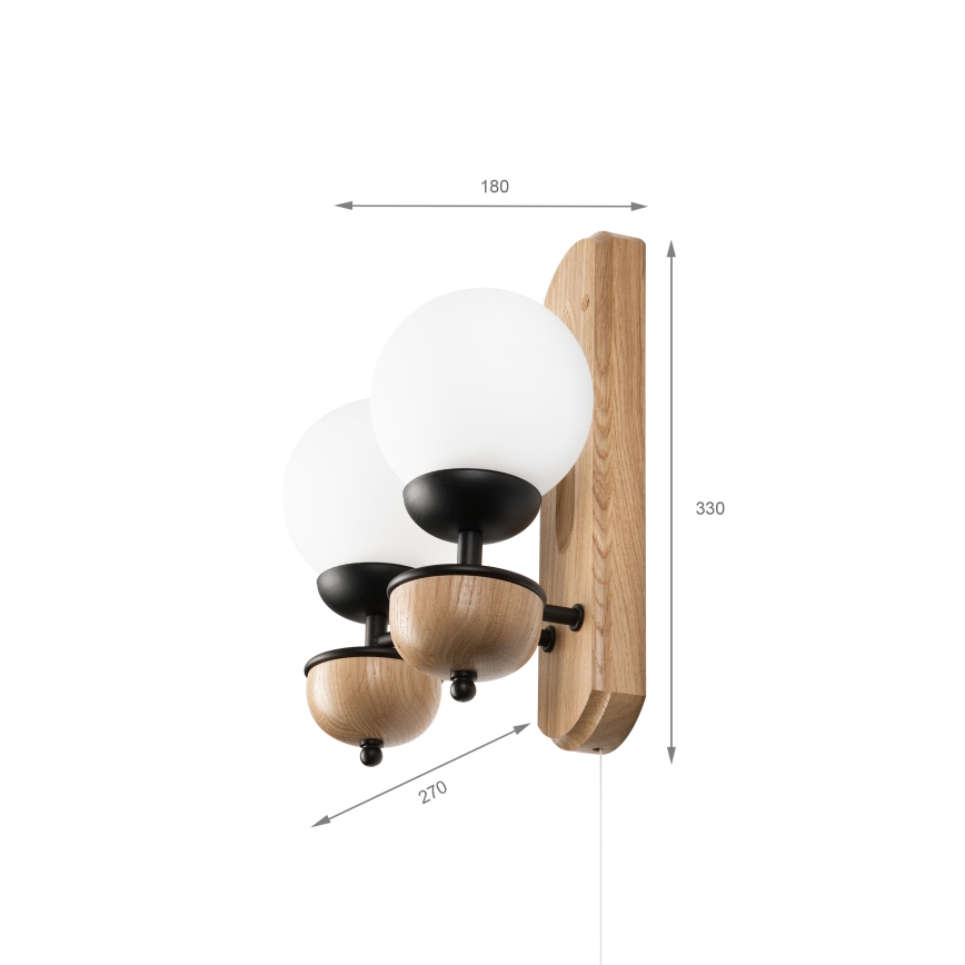 Brilagi - LED Wandleuchte COTTAGE 2xG9/40W/230V Eiche/weiß