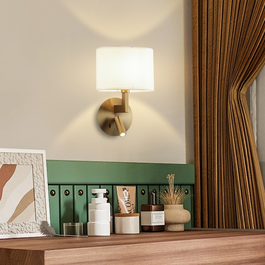 Brilagi - LED-Wandleuchte DAYA 1xE14/40W/230V + LED/3W cremefarben/golden