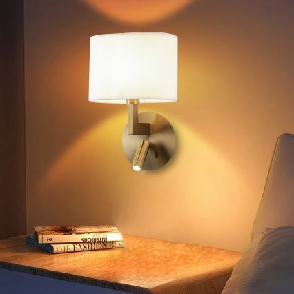 Brilagi - LED-Wandleuchte DAYA 1xE14/40W/230V + LED/3W cremefarben/golden