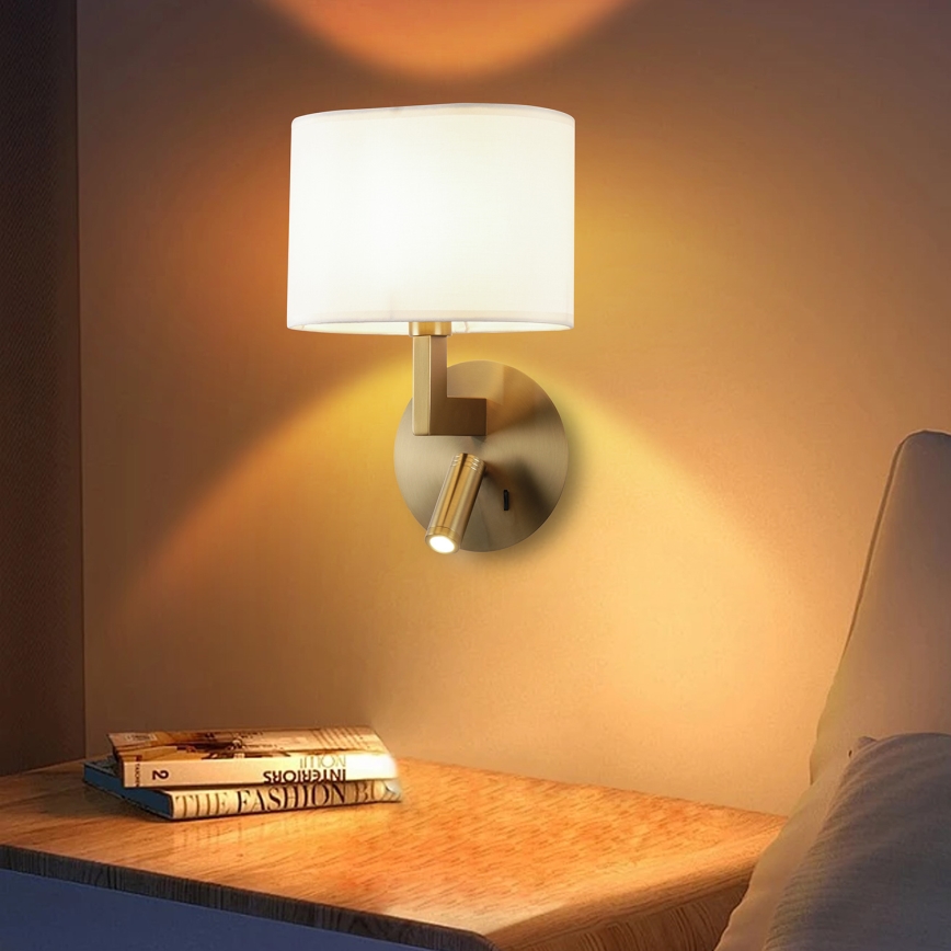 Brilagi - LED-Wandleuchte DAYA 1xE14/40W/230V + LED/3W cremefarben/golden