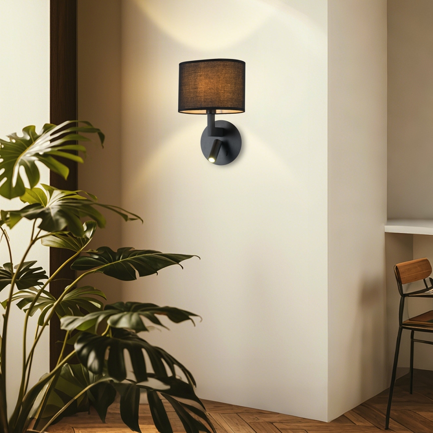 Brilagi - LED Wandleuchte DAYA 1xE14/40W/230V + LED/3W schwarz