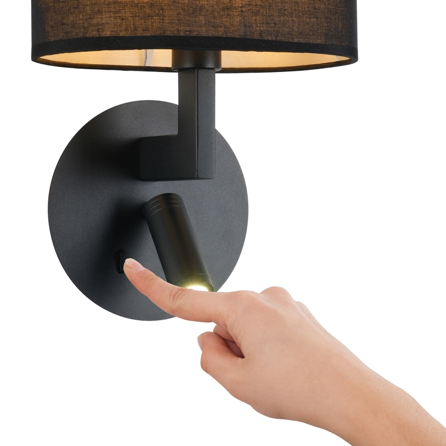 Brilagi - LED Wandleuchte DAYA 1xE14/40W/230V + LED/3W schwarz