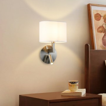 Brilagi - LED-Wandleuchte DAYA 1xE14/40W/230V + LED/3W weiß/matt Chrom