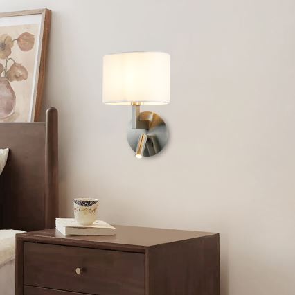 Brilagi - LED-Wandleuchte DAYA 1xE14/40W/230V + LED/3W weiß/matt Chrom