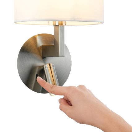 Brilagi - LED-Wandleuchte DAYA 1xE14/40W/230V + LED/3W weiß/matt Chrom