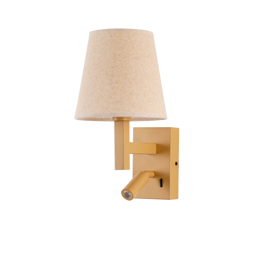 Brilagi - LED-Wandleuchte DEYA 1xE14/40W/230V + LED/3W Flachs/golden