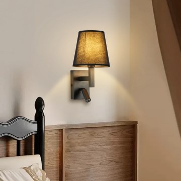 Brilagi - LED-Wandleuchte DEYA 1xE14/40W/230V + LED/3W schwarz