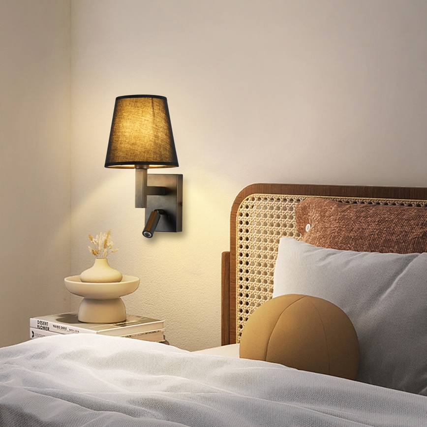 Brilagi - LED-Wandleuchte DEYA 1xE14/40W/230V + LED/3W schwarz