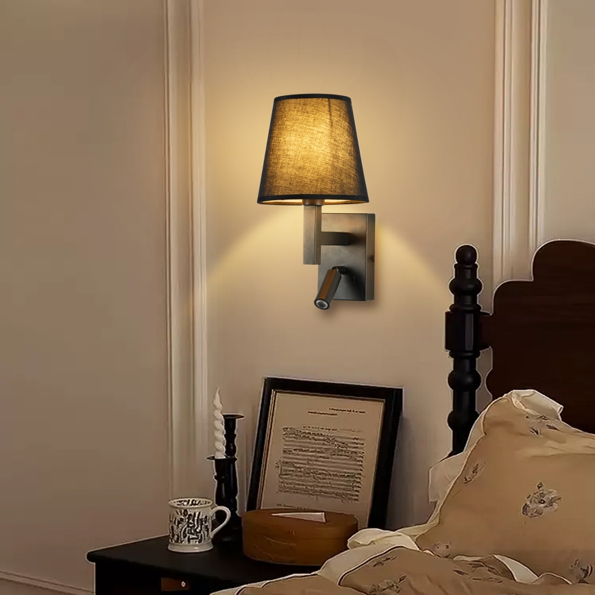 Brilagi - LED-Wandleuchte DEYA 1xE14/40W/230V + LED/3W schwarz