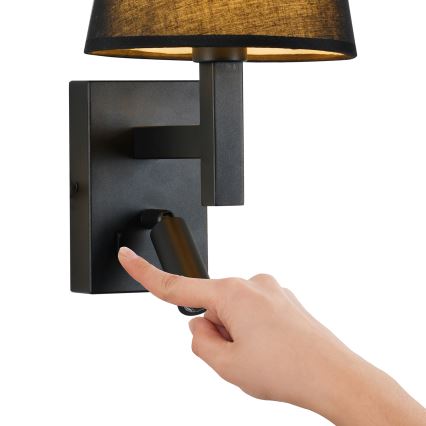 Brilagi - LED-Wandleuchte DEYA 1xE14/40W/230V + LED/3W schwarz