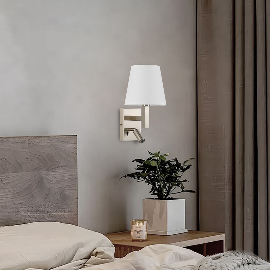 Brilagi - LED-Wandleuchte DEYA 1xE14/40W/230V + LED/3W weiß/matt Chrom