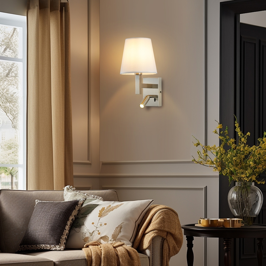 Brilagi - LED-Wandleuchte DEYA 1xE14/40W/230V + LED/3W weiß/matt Chrom