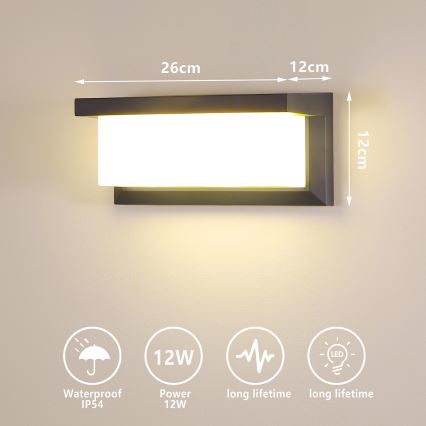 Brilagi - LED-Wandleuchte für den Außenbereich BRICKY LED/12W/230V anthrazit IP54