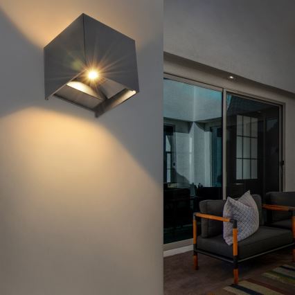 Brilagi - LED-Wandleuchte für den Außenbereich CUBE LED/6W/230V anthrazit IP54