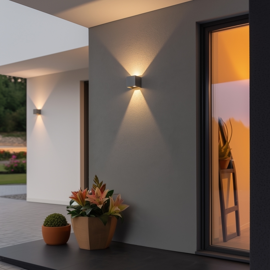 Brilagi - LED-Wandleuchte für den Außenbereich CUBE LED/6W/230V grau IP54