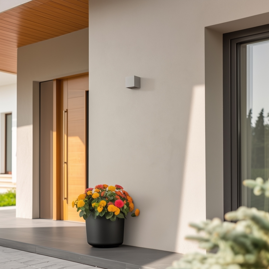 Brilagi - LED-Wandleuchte für den Außenbereich CUBE LED/6W/230V grau IP54