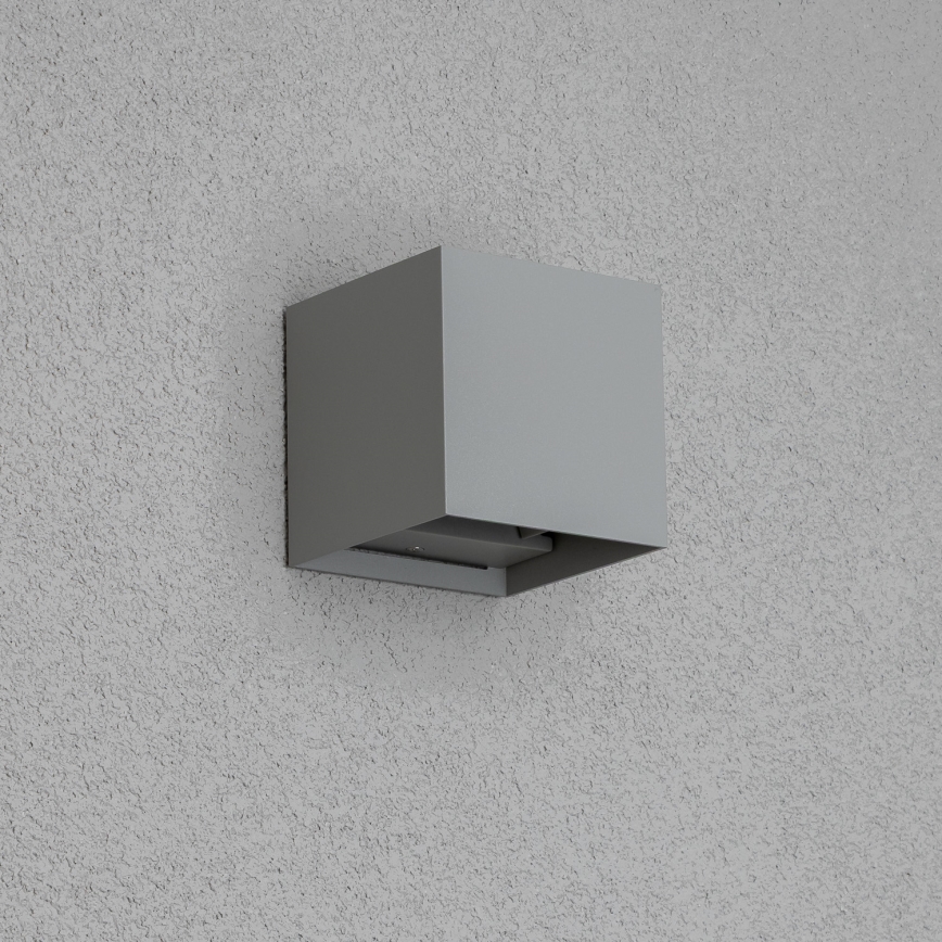 Brilagi - LED-Wandleuchte für den Außenbereich CUBE LED/6W/230V grau IP54