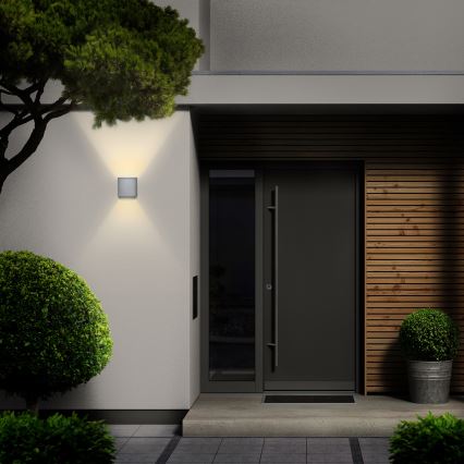 Brilagi - LED-Wandleuchte für den Außenbereich CUBE LED/6W/230V grau IP54