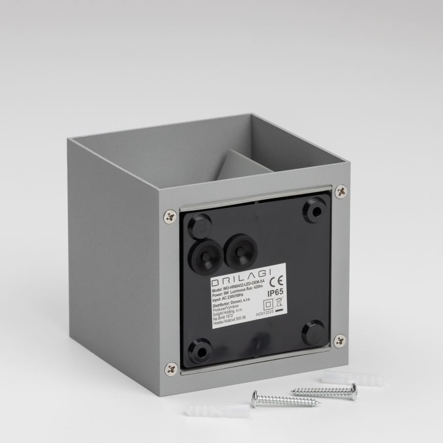 Brilagi - LED-Wandleuchte für den Außenbereich CUBE LED/6W/230V grau IP54