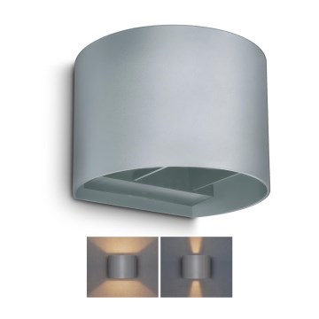 Brilagi - LED-Wandleuchte für den Außenbereich RONDO LED/6W/230V grau IP54