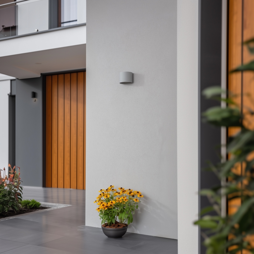 Brilagi - LED-Wandleuchte für den Außenbereich RONDO LED/6W/230V grau IP54