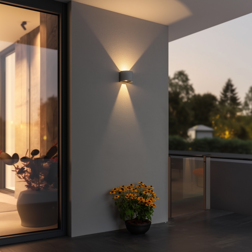 Brilagi - LED-Wandleuchte für den Außenbereich RONDO LED/6W/230V grau IP54