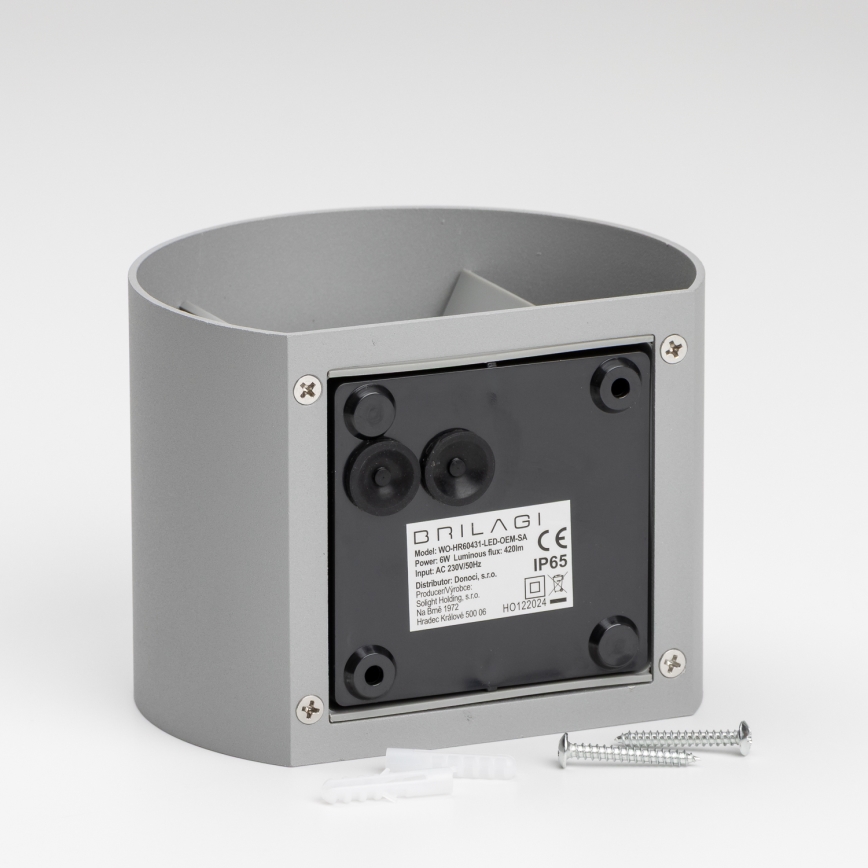 Brilagi - LED-Wandleuchte für den Außenbereich RONDO LED/6W/230V grau IP54