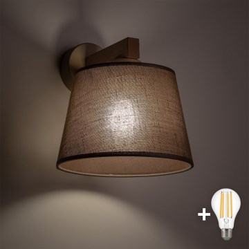 BRILAGI - LED Wandleuchte LATTE SABIA 1xE27/15W/230V Kiefer/Braun