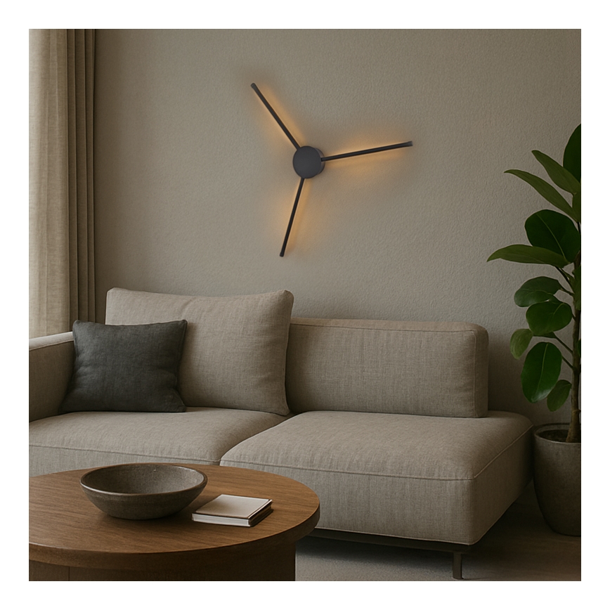 Brilagi - LED-Wandleuchte LUGO TRE LED/14W/230V schwarz