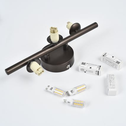 Brilagi - LED-Wandleuchte MILLA 3xG9/3W/230V braun/rauchbraun