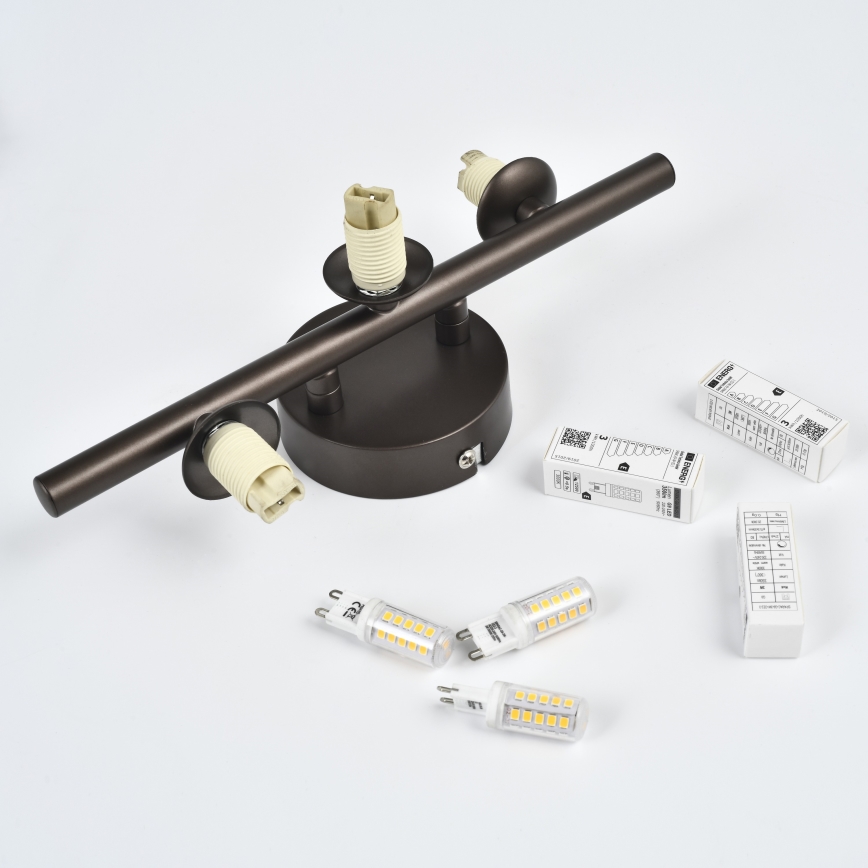 Brilagi - LED-Wandleuchte MILLA 3xG9/3W/230V braun/rauchbraun