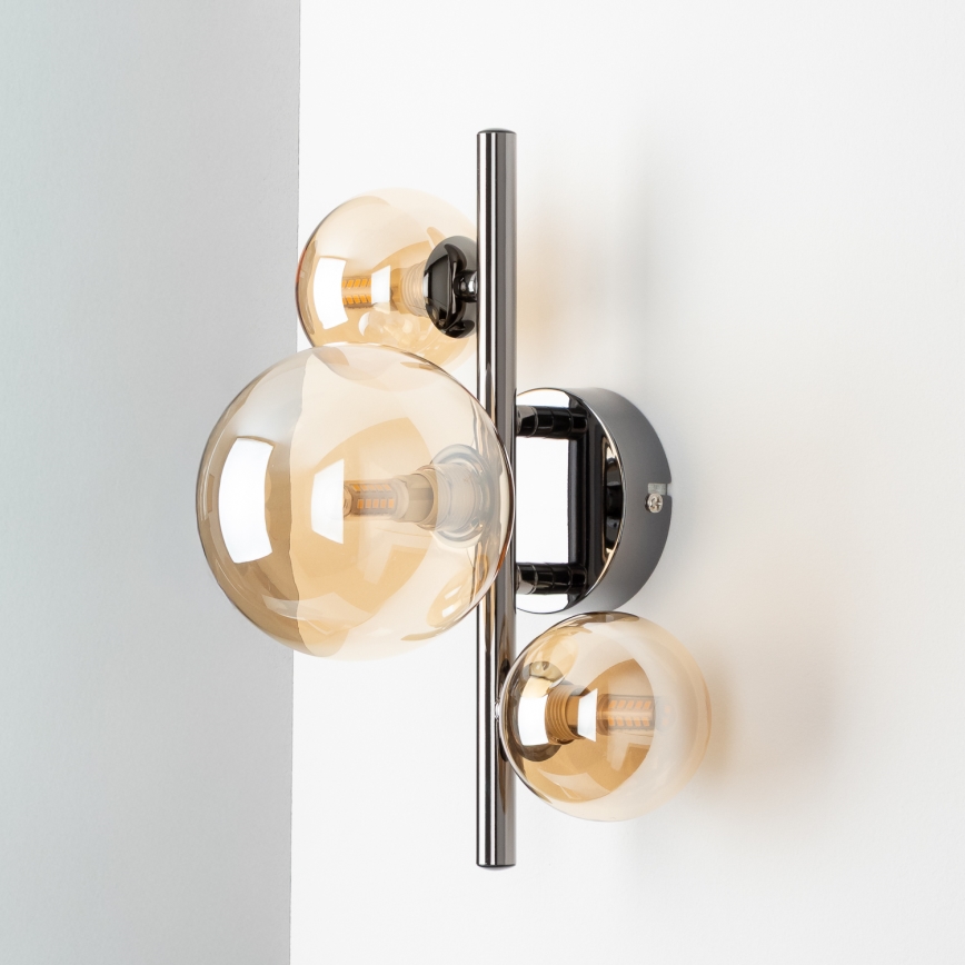 Brilagi - LED-Wandleuchte MILLA 3xG9/3W/230V schwarz-chrom/gold