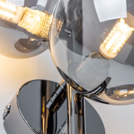 Brilagi - LED-Wandleuchte MILLA 3xG9/3W/230V schwarz-chrom/rauchglas