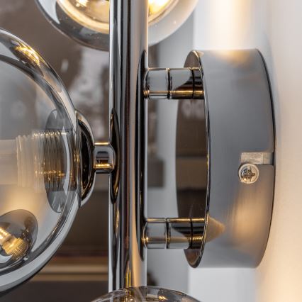 Brilagi - LED-Wandleuchte MILLA 3xG9/3W/230V schwarz-chrom/rauchglas