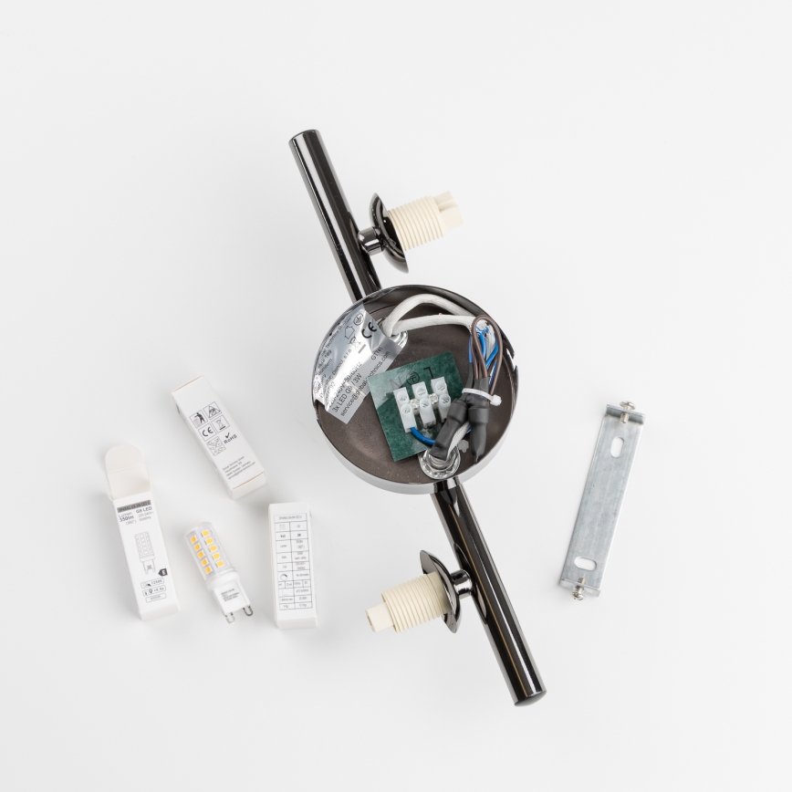 Brilagi - LED-Wandleuchte MILLA 3xG9/3W/230V schwarz-chrom/rauchglas