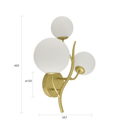 Brilagi - LED-Wandleuchte MISTEL 3xG9/3W/230V golden/weiß