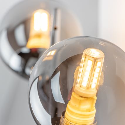 Brilagi - LED-Wandleuchte MISTEL 3xG9/3W/230V Schwarz-Chrom/Rauchglas