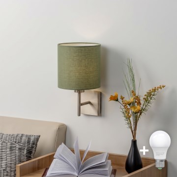 BRILAGI - LED-Wandleuchte NUBILA 1xE27/60W/230V mattchrom/grün